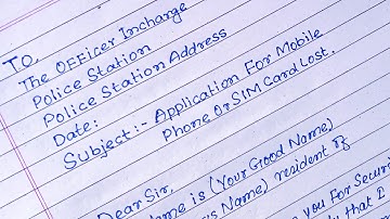 Superb Handwriting  | Application For Mobile Phone Or Sim Card Lost | Application Mobile Sim Lost |