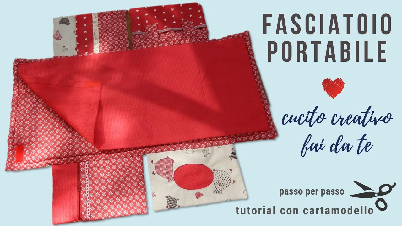 Fasciatoio portatile con porta pannolini integrato - cucito creativo fai da  te 