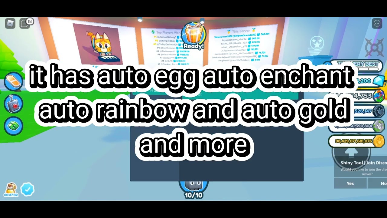 Shiny tool script | Auto farm Auto hatch more! - YouTube
