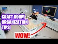 Genius craft room storage organizing decluttering tips  craft room studio tour 2024