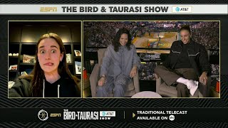 Famous Caitlin Clark joins Sue Bird & Taurasi Show | National Championship, UConn Huskies vs South Carolina Wealth