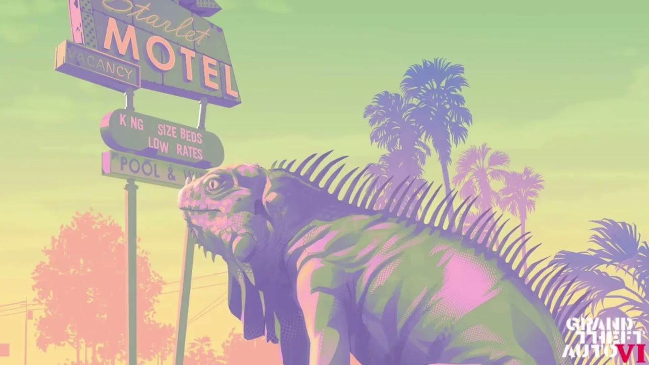 GTA: VI®️| Miscellaneous Artwork 5 | The Startlet Motel | Premier 1-Star Luxury. Iguanas Welcome.