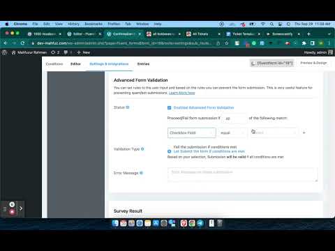 Conditions on Checkbox Field for Terms and Conditions in Fluent Form
