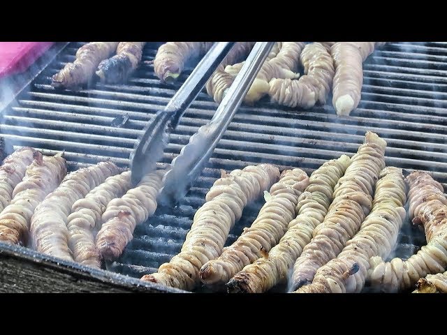 Street food from Sicily Italy: Calf Bowel, Cannoli, Beef