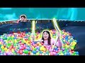 TRAMPOLINE ALMOST KILLED US SO WE KILLED IT ~ 10,000 BALL PIT BALL IN TRAMPOLINE