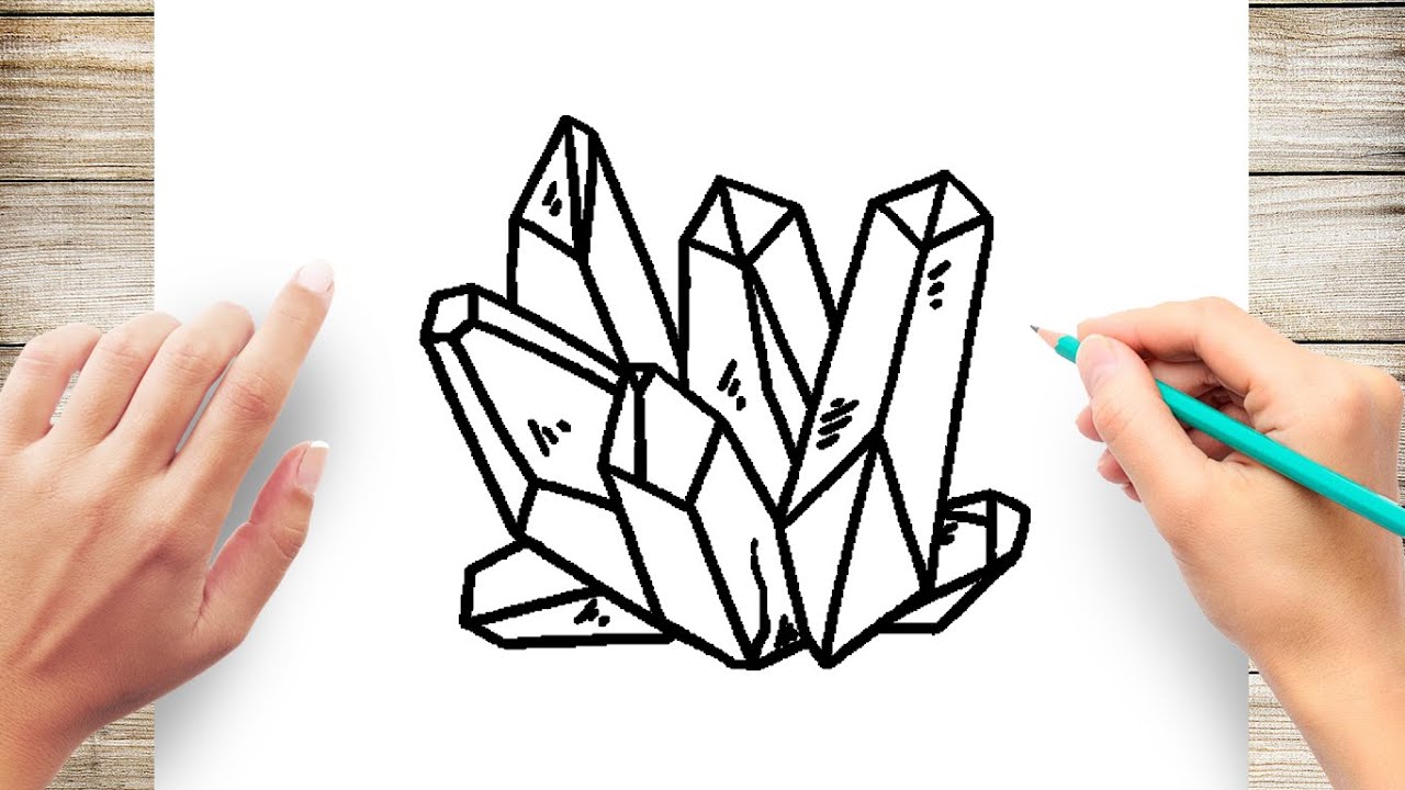 Download Free Crystals Shape Line Vector Vector Art Choose from over a  million free vectors clip  Crystal drawing Crystals art drawing Crystal  cluster drawing