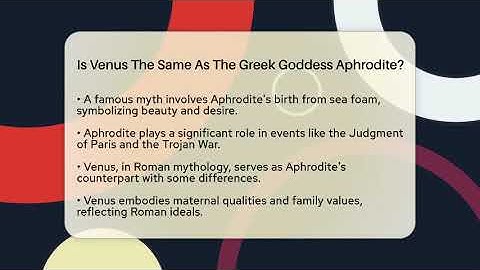 Is Venus The Same As The Greek Goddess Aphrodite? - Exploring Ancient Myths