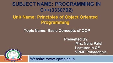 Basic concept of OOP | 3330702 | PC++ | Neha Patel
