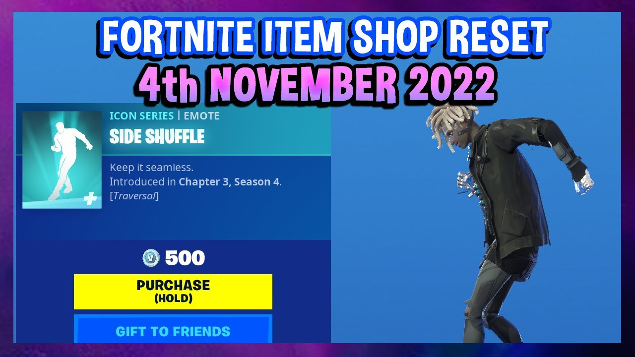 *NEW* SIDE SHUFFLE EMOTE! (Fortnite Item Shop Reset 4th November 2022