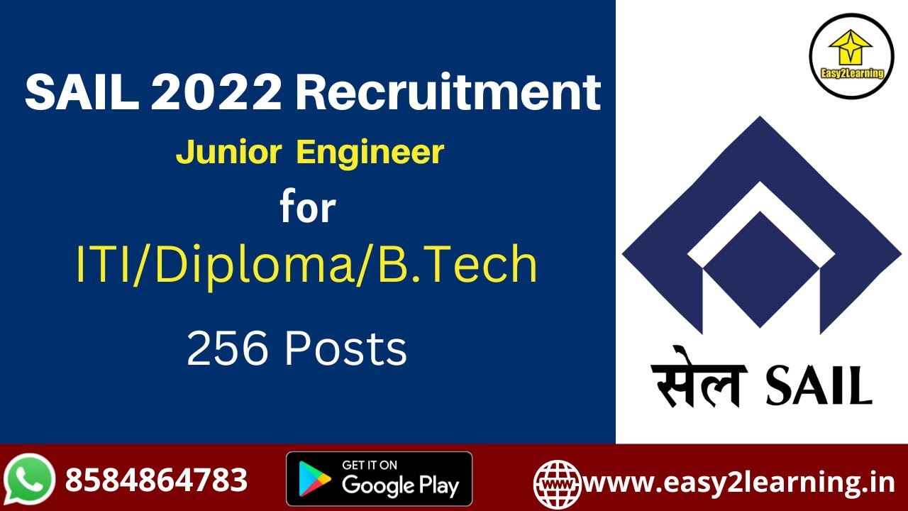 SAIL BSP recruitment 2022 Junior Engineer 256 Post By