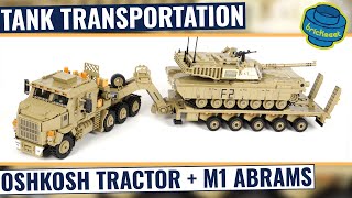 Great Tank Transportation w/ Oshkosh Tractor & M1 Abrams - Panlos 628015 (Speed Build Review)