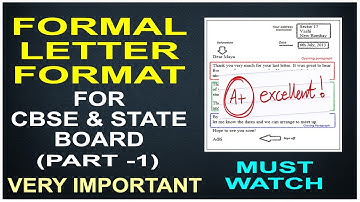 Format of Formal Letters For Board Students.(Part-1).