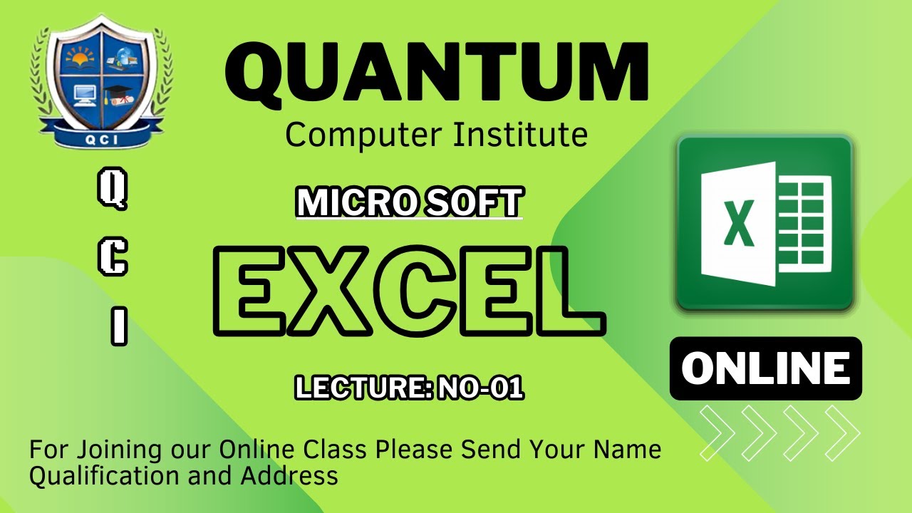 Micro Soft Excel Lecture No.01 - YouTube
