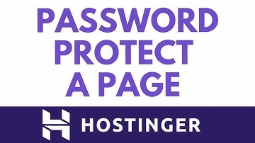 Hostinger Website Builder Tutorial: Password Protect Any Page