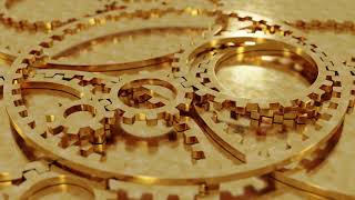 Scratched Gold Metal Gear Wheels | Hypnotic Wheel | Animated Background | 3D Blender Animation #35 screenshot 4