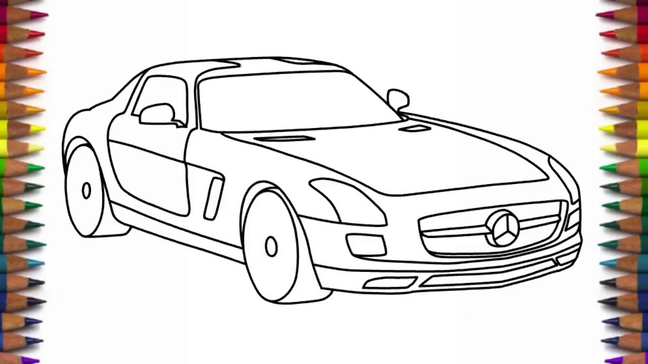 How to draw a Mercedes car step by step - Simple Drawing Ideas