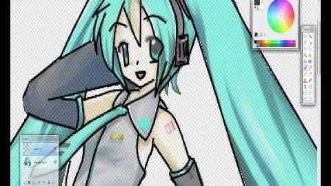I Drawing Hatsune Miku in Paint Net