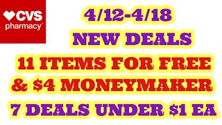 NEW DEALS! NEW WEEK! FREE & MONEYMAKERS AT CVS 4/12-4/18!