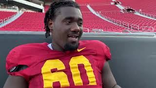 USC offensive lineman Maximus Gibbs after spring practice 10