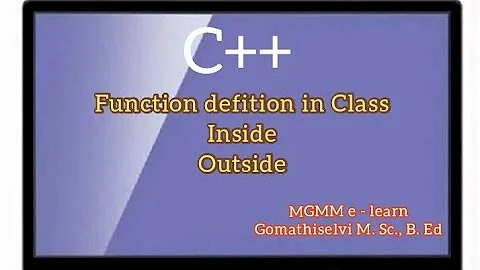 Function Definition in classes/ Defining methods of classes/ Member Function in Classes C++... Tamil