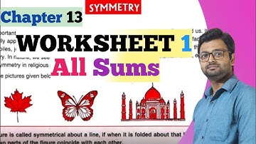 D.A.V. Math | Class 7 | Chapter 13 | Symmetry | Worksheet 1 | All Sums | By Art Of Mathematica