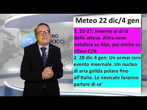 Video Tendenza 15 giorni: meteo Natale e Santo Stefano. Anticiclone in declino, perturbazione in arrivo