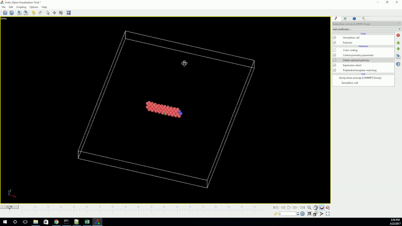 Using Ovito to Analyze a LAMMPS Simulation for Dislocation Velocity