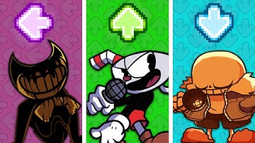 FNF Character Test | Gameplay vs Playground | VS Indie Cross: Cuphead, Sans,  Bendy + Animation