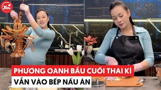 Phương Oanh những ngày cuối thai kì,  vẫn vào bếp nấu ăn