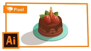 Учим рисовать новичков в Adobe Illustrator | праздничный торт Учим рисовать новичков в Adobe Illustrator | праздничный торт