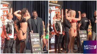 ASTRID WETT & ALEXIA GRACE FINAL FACE OFF AT WEIGH-IN: MEDIA SPOTLIGHT UK