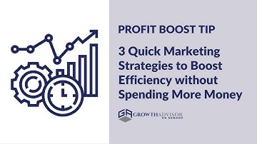 3 Quick Marketing Strategies to Boost Efficiency without Spending More Money | Profit Boost Tip