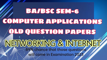 BA/BSC SEM-6 COMPUTER APPLICATIONS #oldquestionpapers #jammuuniversity @GDCBillawarLive