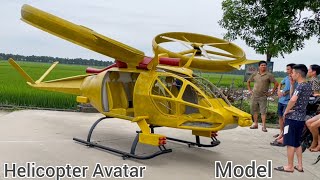 🚁 P29:  Apply a layer of milk glue mixed with cement and paint on the avatar helicopter model.