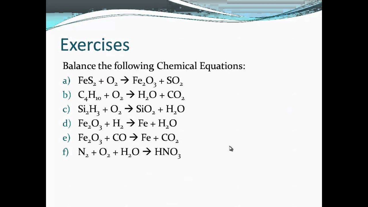 how to balance chemical equations synthesis