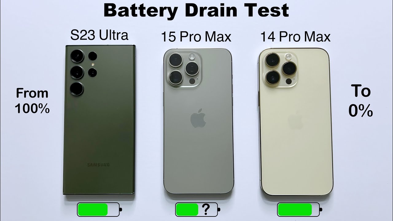Ready go to ... https://youtu.be/o_03hw97Sl4?si=eAfb2ONJ4W5mLepG [ Samsung S23 Ultra vs iPhone 15 Pro Max vs 14 Pro Max Battery Drain Test (100% To 0%) in HINDI]
