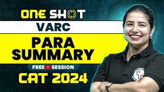 Para Summary in One Shot | CAT 2024 VARC Preparation