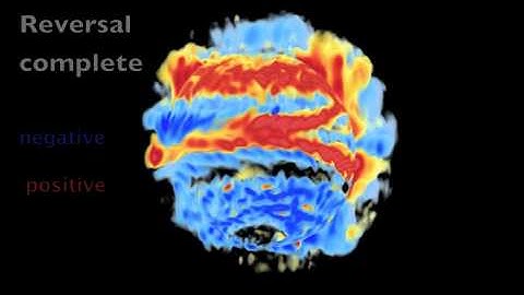 Simulation of a star undergoing cyclic reversal of its magnetic field