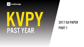 🔥KVPY Past Year Solutions | 2017 SA Paper 💯| Part 1
