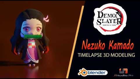 Nezuko Chibi - Demon Slayer 3d Modelling Timelapse (free 3d Model)