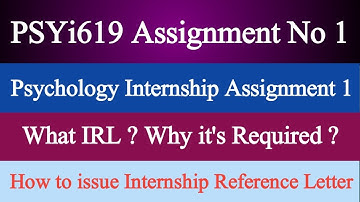 PSYi619 Assignment No 1 | What is IRL? | Why it