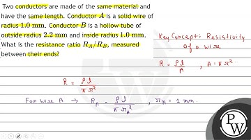 Two conductors are made of the same material and have the same length. Conductor \( A \) is a so...