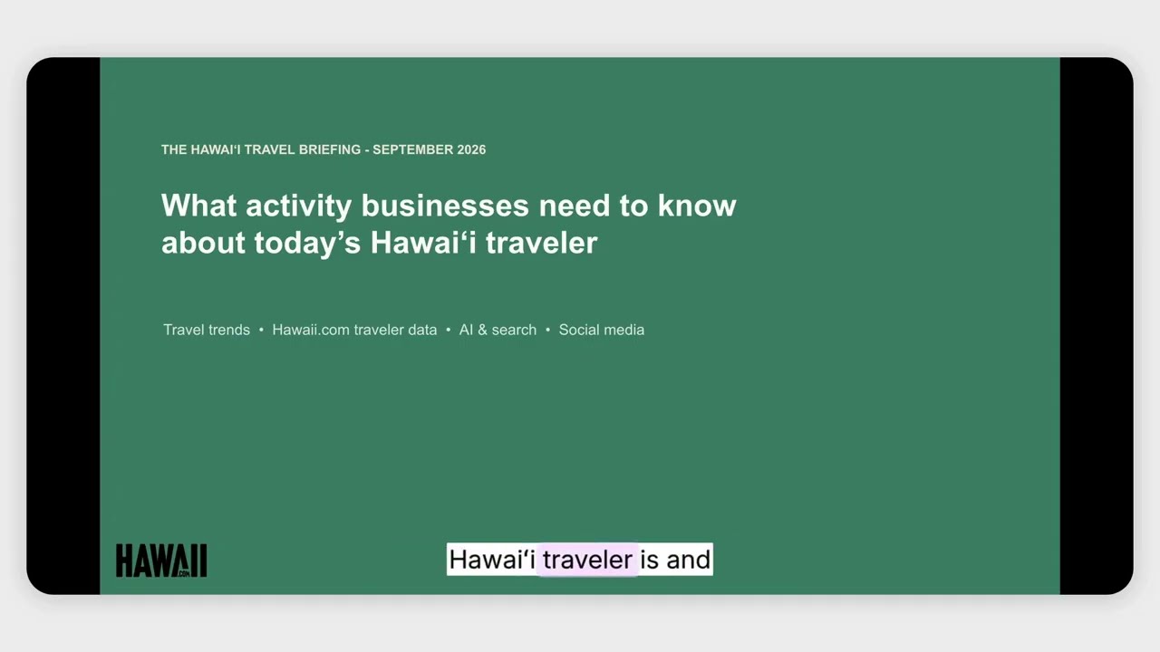 The Hawaiʻi Travel Briefing — September 2026