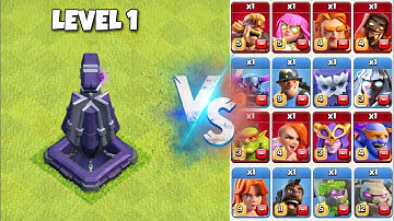 Level 1 Monolith Vs All Max Troops- Clash Of Clans