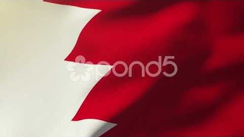 Bahrain Flag Waving In The Wind. Looping Sun Rises Style. Animation Loop