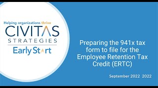 Preparing the 941x tax form to file for the  Employee Retention Tax Credit (ERTC)