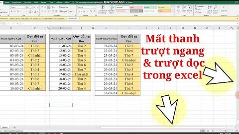 EXCEL BỊ MẤT THANH TRƯỢT NGANG TRƯỢT DỌC SCROLL BAR