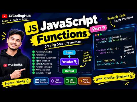 JavaScript Functions 🔥 Complete Explanation with Examples | Part 9 | AYCodingHub