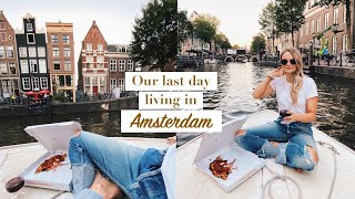 OUR LAST DAY LIVING IN AMSTERDAM | A boat ride, the city center and moving our stuff | ANDREA CLARE