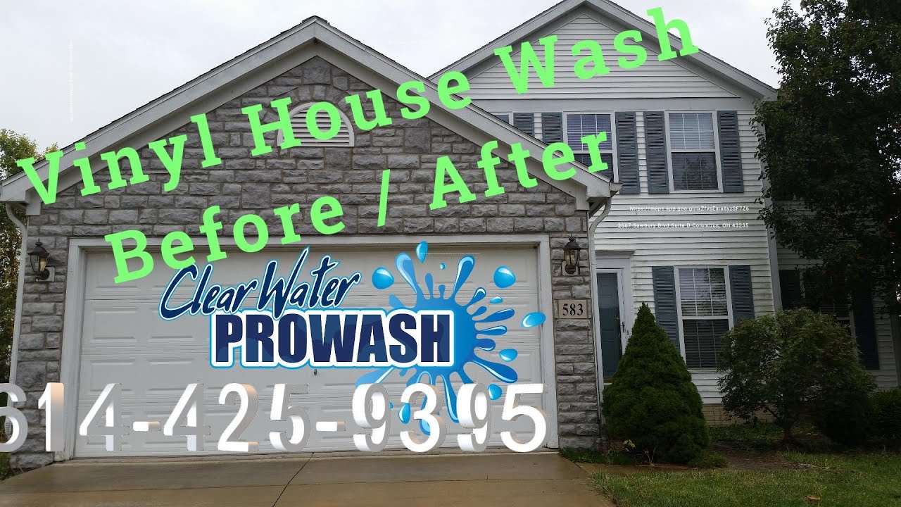 Green ALGAE GONE Before & After power washing - House Wash Vinyl Siding ...